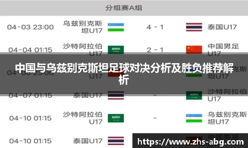 中国与乌兹别克斯坦足球对决分析及胜负推荐解析